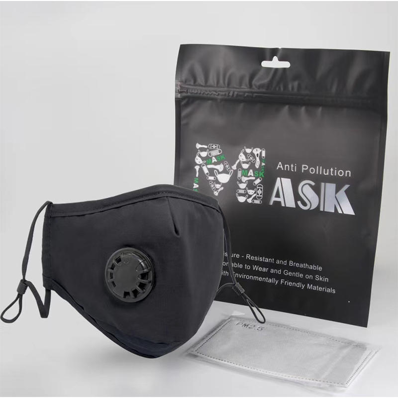 Novelty Reusable Black Cotton Mask with Carbon Filter 