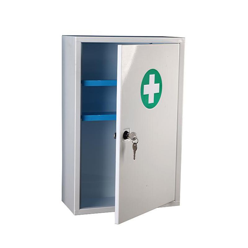 Empty Metal First Aid Box with Lock for Home Office 