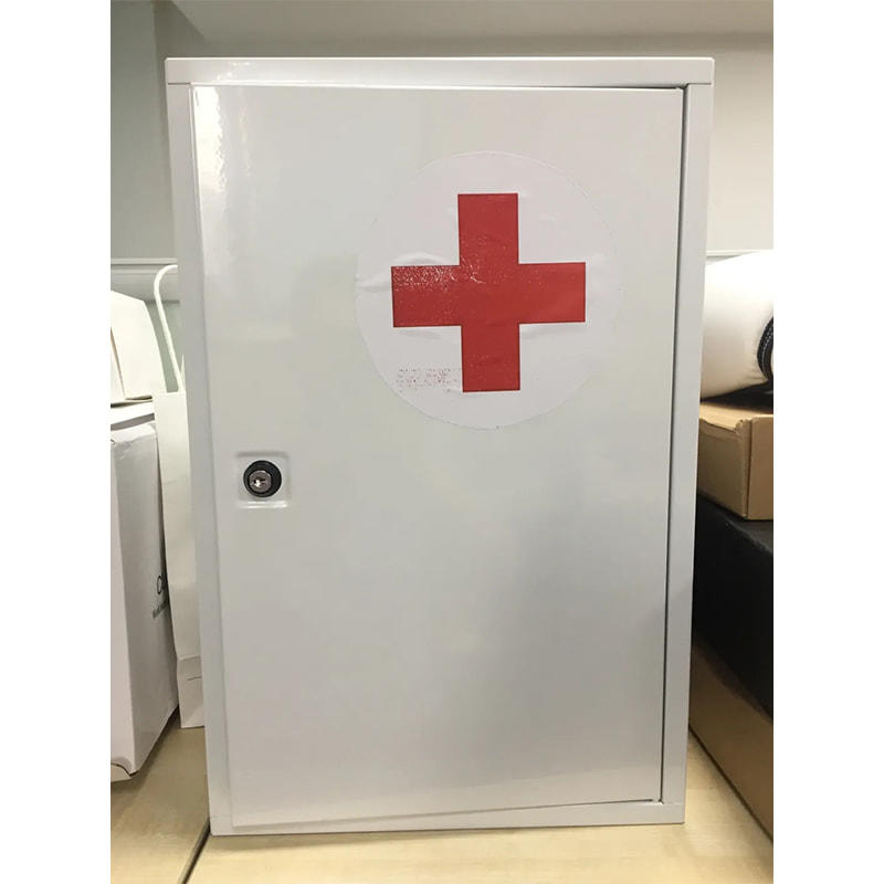 Empty Metal First Aid Box with Lock for Home Office 
