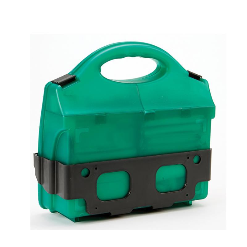 Waterproof Green Empty Plastic First Aid Box with Hook and Divider 