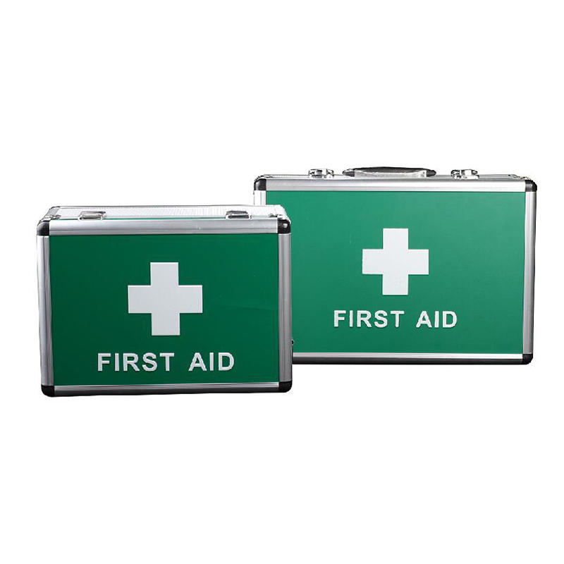 Medical Emergency Metal Aluminum Empty First Aid Box with Belt 