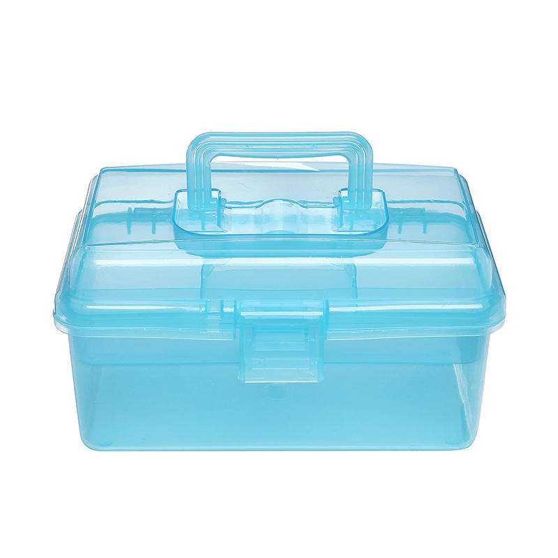 Portable Plastic Clear First Aid Box with Handle 