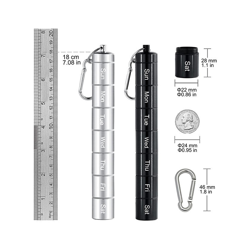 Waterproof Metal Aluminum Portable Pill Holder 