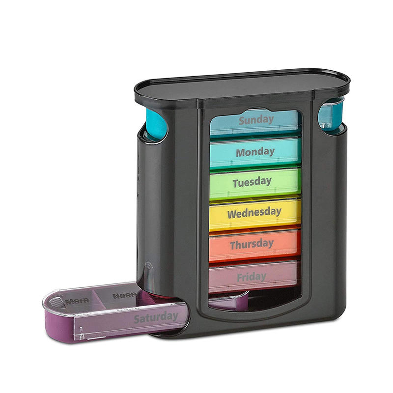 Stackable Colorful Daily Medication Reminder Pill Organizer 