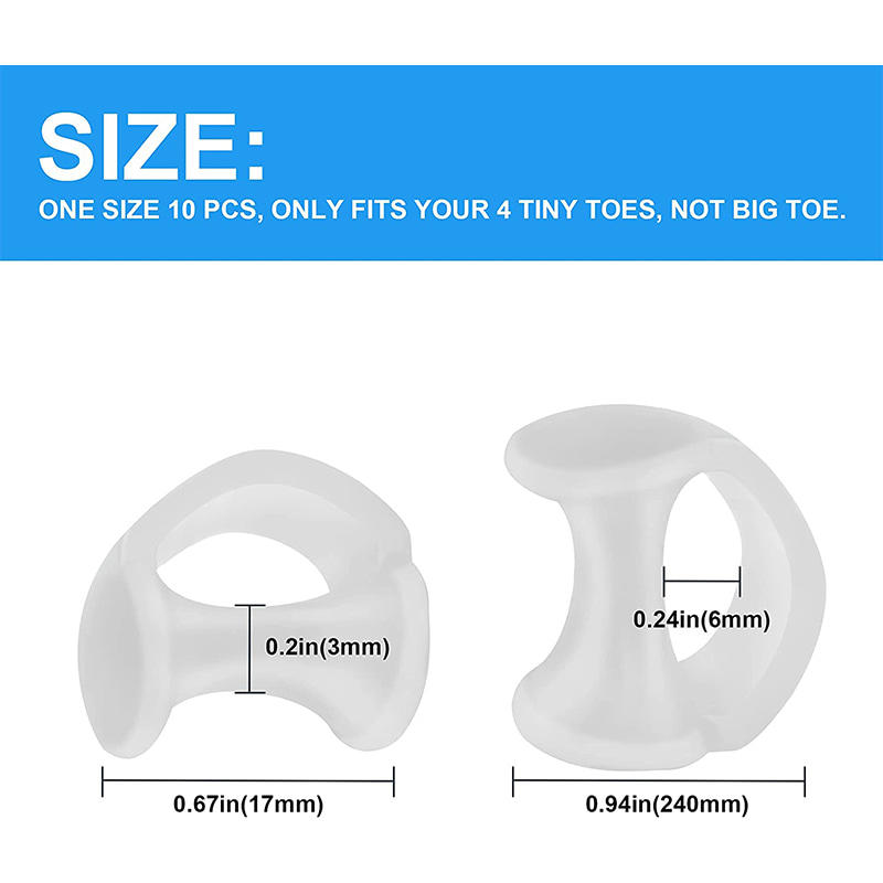 Translucent Gel Pinky Toe Separator for Curled Overlapping Toes 