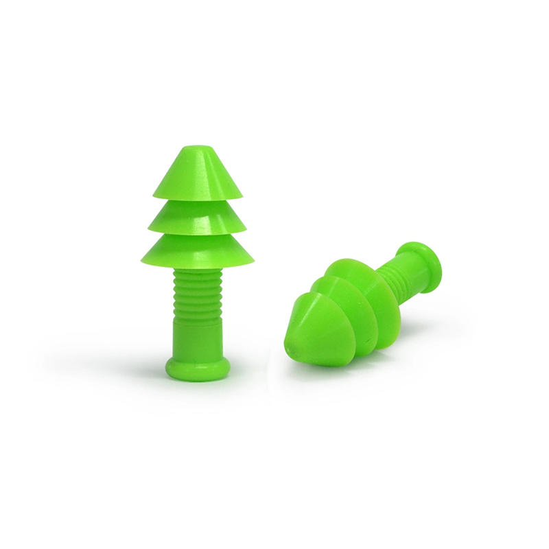 Pure Silicone Comfortable Reusable Noise Cancelling Christmas Tree Earplugs with String
