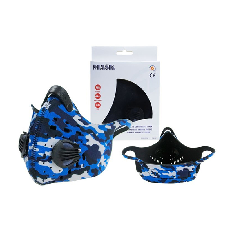 Outdoor Blue Camo Breathing Mask for Running 