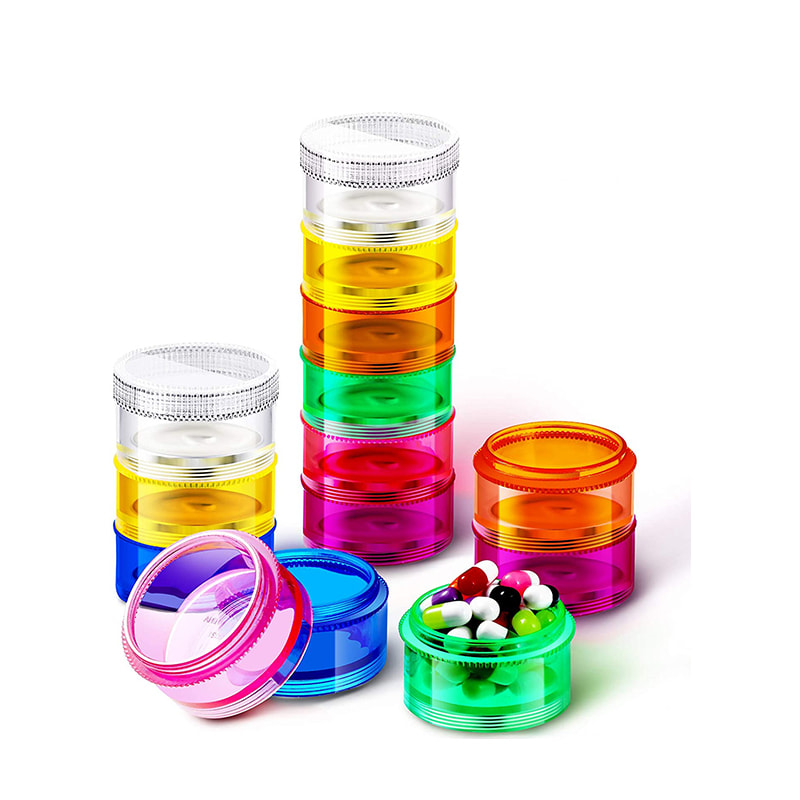 Stackable Rainbow Daily Weekly Medication Organizer 