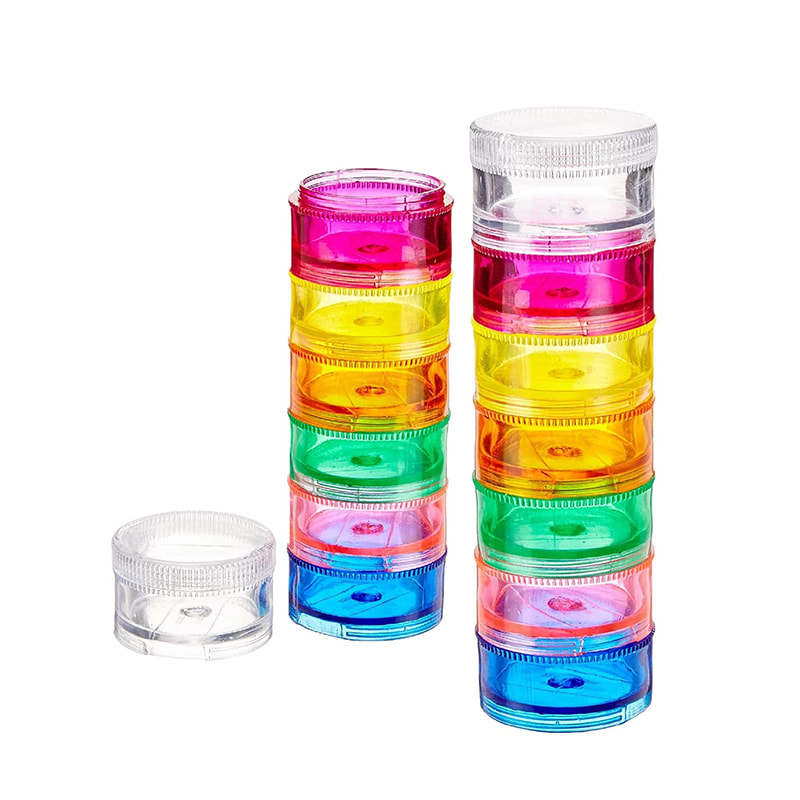 Stackable Rainbow Daily Weekly Medication Organizer 