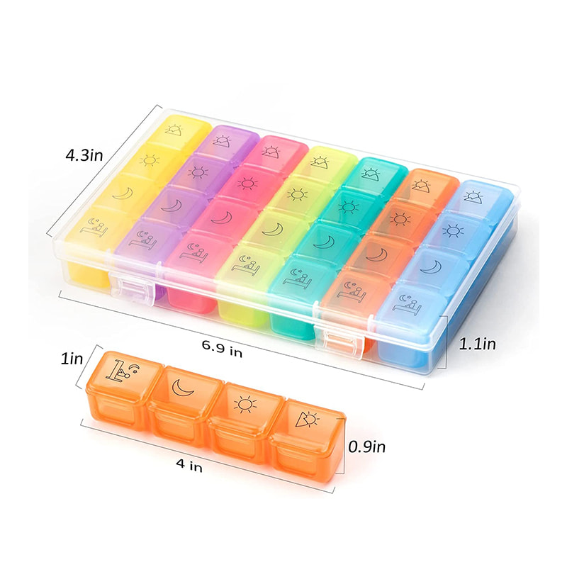 Portable Daily Weekly Medication Pill Case 