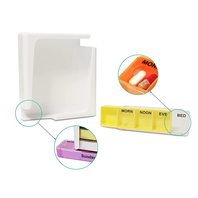 7 Day 28 Compartment Plastic Pill Dispenser for Travel 